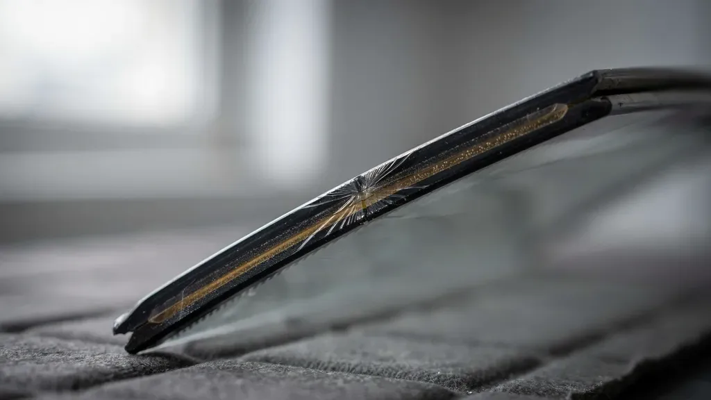OEM vs aftermarket windshield Texas - macro of the laminated glass edge