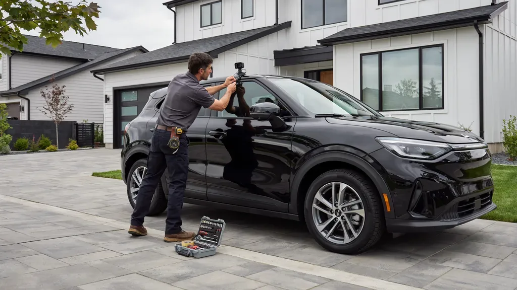 Tesla Model Y windshield replacement Leander TX - camera calibration check