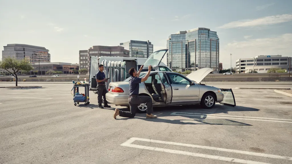 Windshield replacement Round Rock TX - mobile service at an office park
